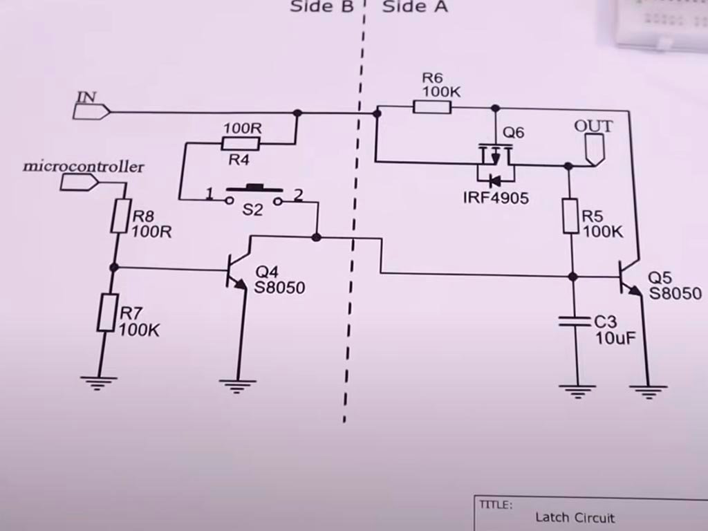 circuito latch esquematico electronica