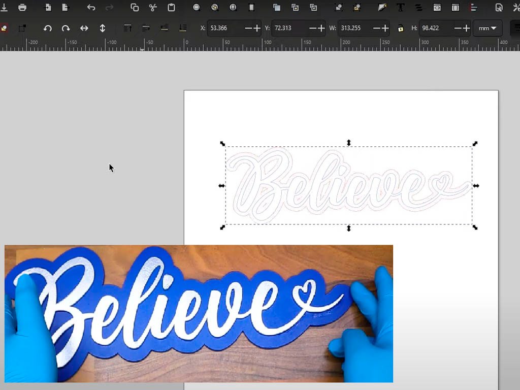 Como sacar el contorno de un texto con Inkscape